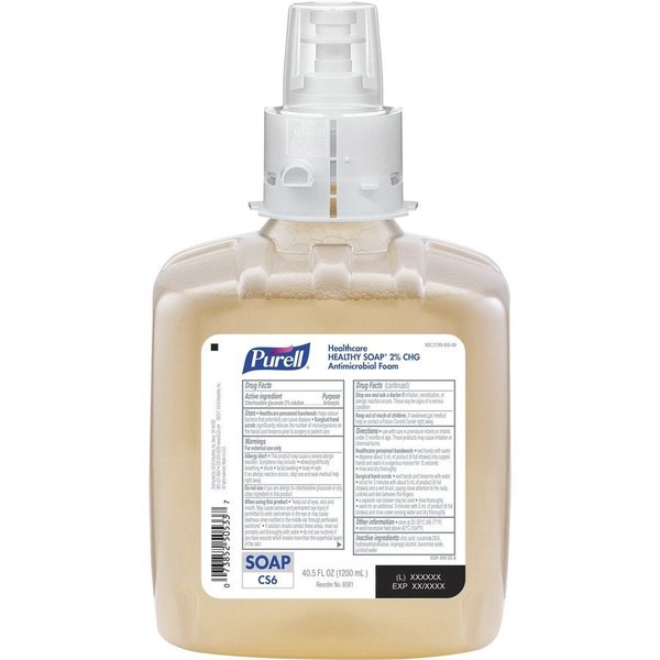 Purell Soap, Foam, Antimicrobial, CS6 Dispenser, 1250ml, BN, PK 2 GOJ658102